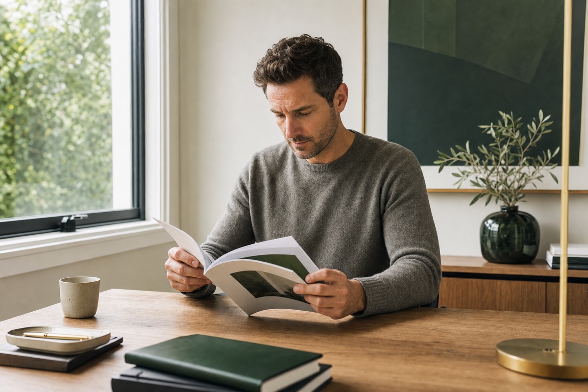 A reader studying a printed Longevity Series lesson